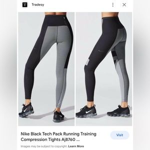 Nike Black Tech Running Training Compression Tights